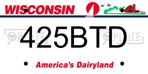 425BTD Wisconsin License Plate