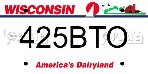 425BTO Wisconsin License Plate