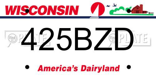 425BZD Wisconsin License Plate
