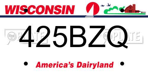 425BZQ Wisconsin License Plate