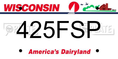 425FSP Wisconsin License Plate