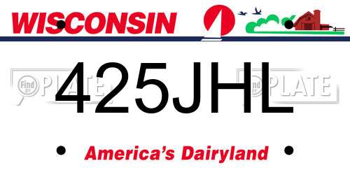 425JHL Wisconsin License Plate