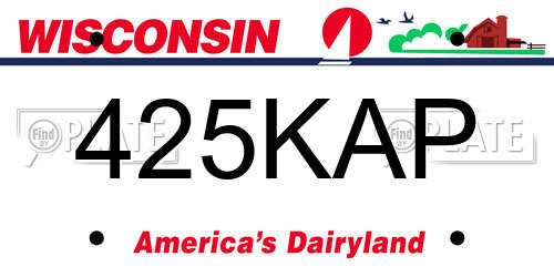 425KAP Wisconsin License Plate