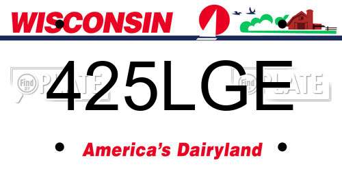 425LGE Wisconsin License Plate