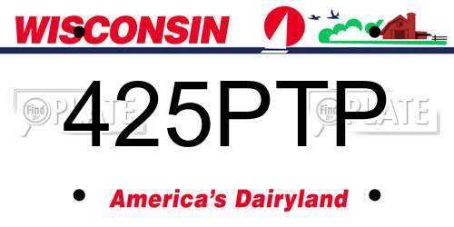 425PTP Wisconsin License Plate