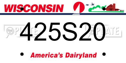 425S20 Wisconsin License Plate