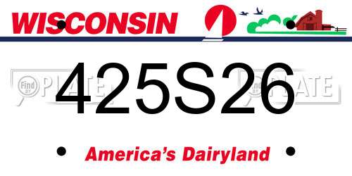 425S26 Wisconsin License Plate