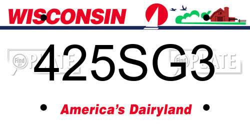 425SG3 Wisconsin License Plate