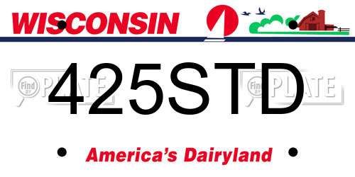 425STD Wisconsin License Plate