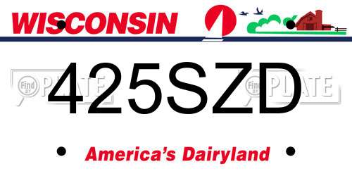 425SZD Wisconsin License Plate