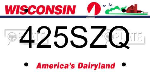 425SZQ Wisconsin License Plate