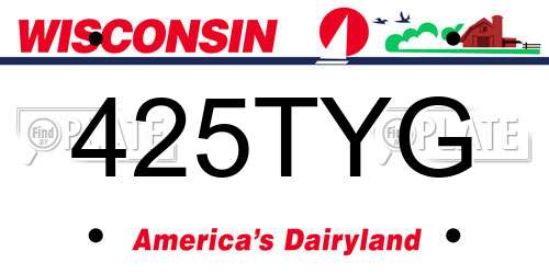 425TYG Wisconsin License Plate