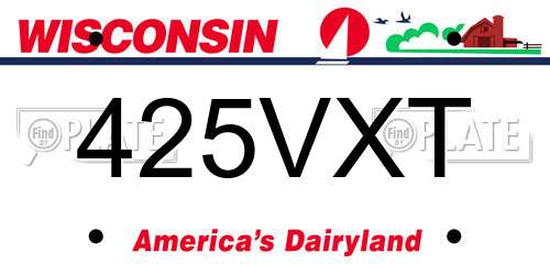 425VXT Wisconsin License Plate