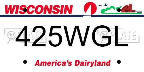 425WGL Wisconsin License Plate