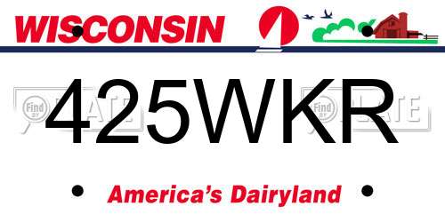 425WKR Wisconsin License Plate