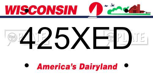 425XED Wisconsin License Plate
