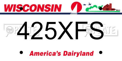 425XFS Wisconsin License Plate