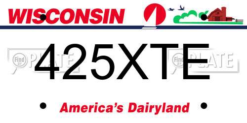 425XTE Wisconsin License Plate