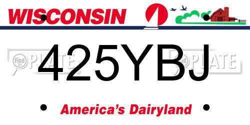 425YBJ Wisconsin License Plate