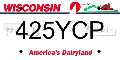 425YCP Wisconsin License Plate