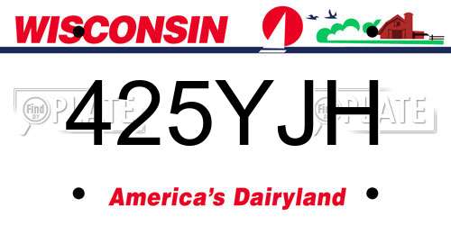425YJH Wisconsin License Plate