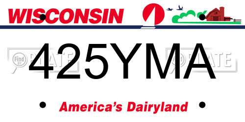 425YMA Wisconsin License Plate