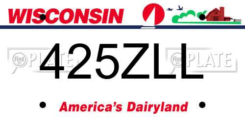 425ZLL Wisconsin License Plate
