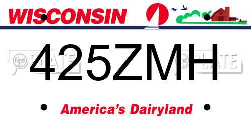425ZMH Wisconsin License Plate