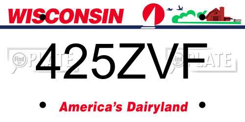 425ZVF Wisconsin License Plate
