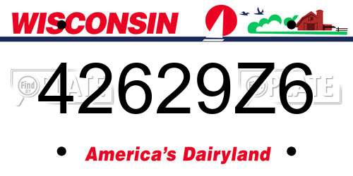 42629Z6 Wisconsin License Plate