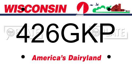 426GKP Wisconsin License Plate