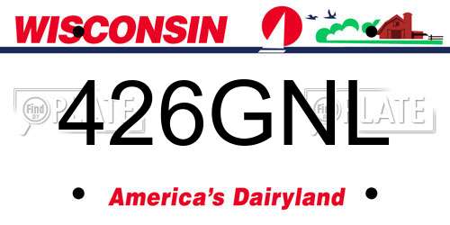 426GNL Wisconsin License Plate