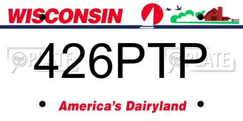 426PTP Wisconsin License Plate