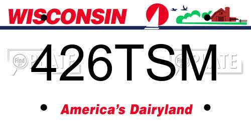 426TSM Wisconsin License Plate