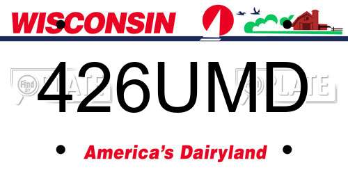 426UMD Wisconsin License Plate
