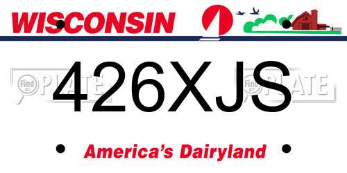 426XJS Wisconsin License Plate