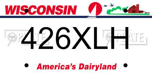 426XLH Wisconsin License Plate