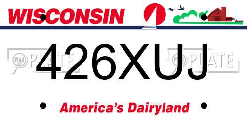 426XUJ Wisconsin License Plate