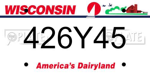 426Y45 Wisconsin License Plate