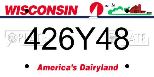 426Y48 Wisconsin License Plate