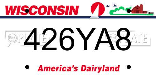 426YA8 Wisconsin License Plate