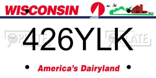 426YLK Wisconsin License Plate