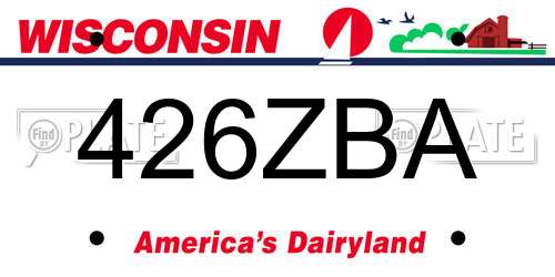 426ZBA Wisconsin License Plate