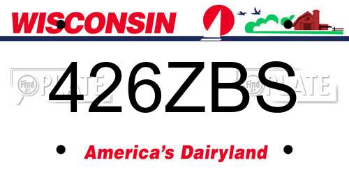 426ZBS Wisconsin License Plate