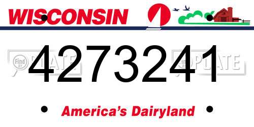 4273241 Wisconsin License Plate