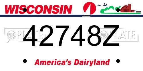 42748Z Wisconsin License Plate