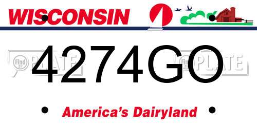 4274GO Wisconsin License Plate