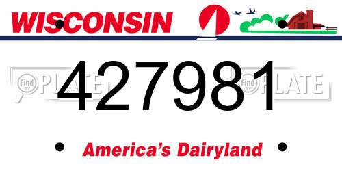 427981 Wisconsin License Plate