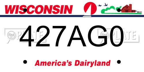 427AG0 Wisconsin License Plate