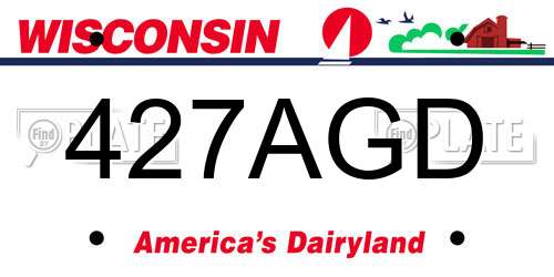 427AGD Wisconsin License Plate